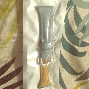 Steel blue leather Fitbit Versa band